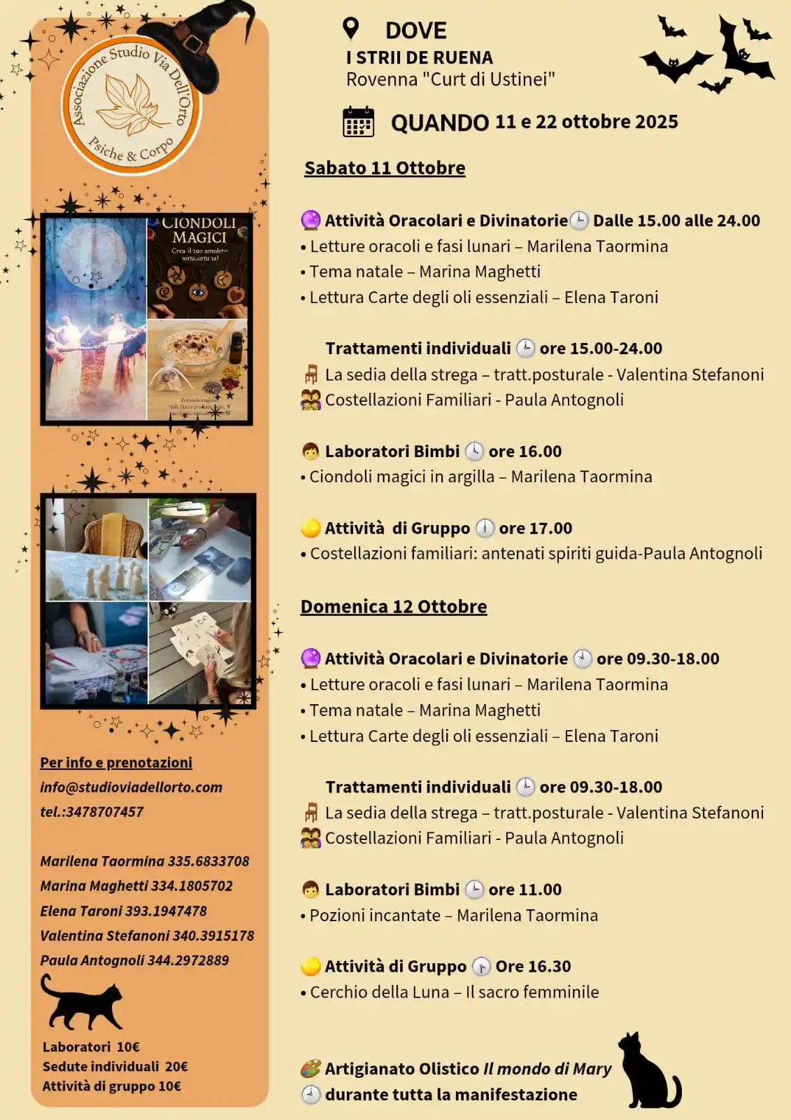 Locandina artigianato olistico e laboratori magici