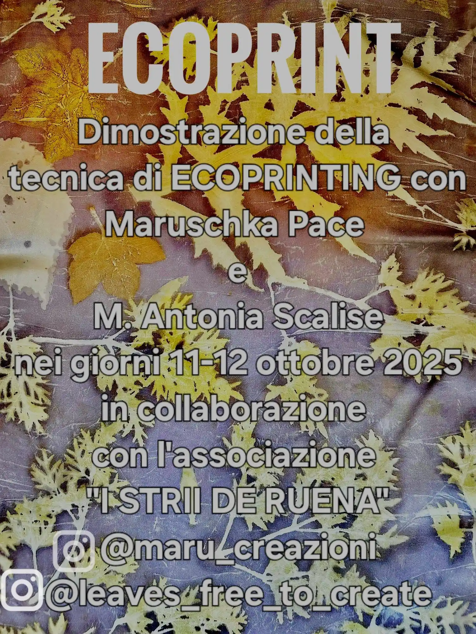 Locandina dimostrazione Ecoprinting